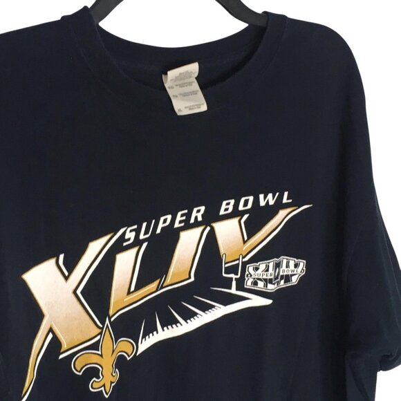 New Orleans Saints Shirt Mens XL Black NFL Football Super Bowl XLIV Roster Tee - Picture 12 of 16